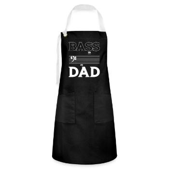 Bass Dad. Musikchor Musiker Theater Opernsänger - Kontrastschürze - Schwarz/Weiß - Vorne - Zoe (177cm)