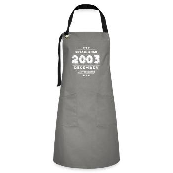 Birthday in December 2003 - December - Artisan Apron - grey/black - Front - Zoe (177cm)