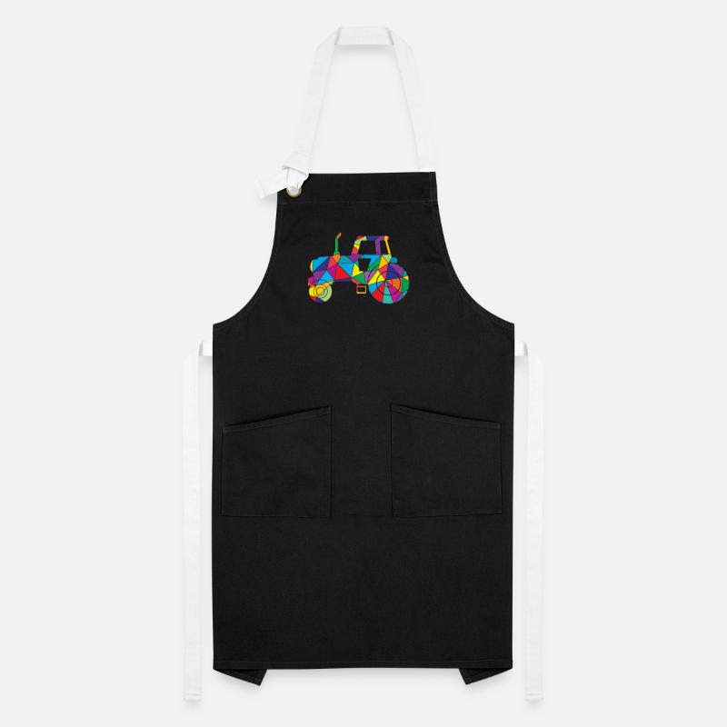 Traktor Polygon Bunt Geometrisch Low Trekker Bauer Kontrastschürze