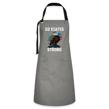 50 States Strong American Bald Eagle America 4th - Kontrastschürze - Grau/Schwarz - Vorne - Zoe (177cm)