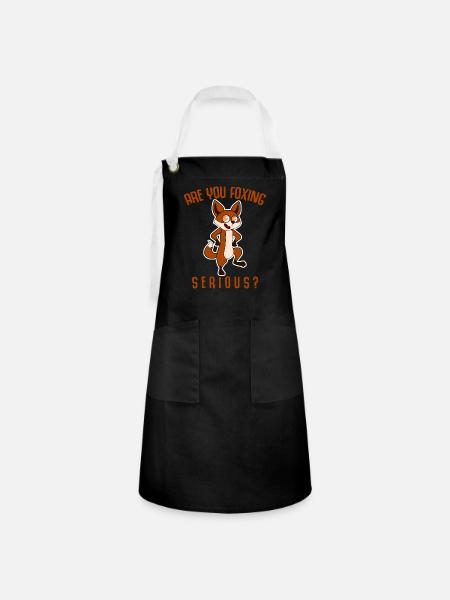 Fuchs lustiger Witz Füchse - Kontrastschürze - Schwarz/Weiß