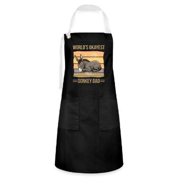 World Okayest Donkey Dad - Tablier contrasté - noir/blanc - Devant - Zoe (177cm)