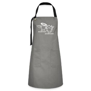 Engelchen Teufelchen Bengelchen Bengel - Kontrastschürze - Grau/Schwarz - Vorne - Zoe (177cm)