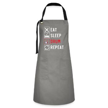 Drummer Musical Instrument Musician Drum Player - Artisan Apron - grey/black - Front - Zoe (177cm)