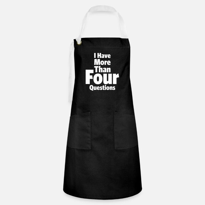 J’ai plus de quatre questions - Sarcastic Design - Tablier contrasté - noir/blanc