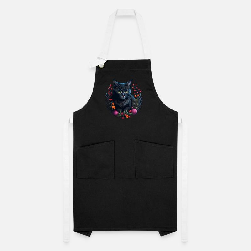 cute cat in easter & spring style cats Artisan Apron