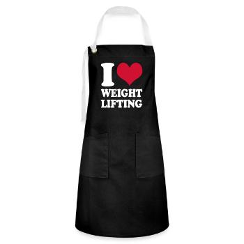 Gym Workout Motivation Fitness I Love - Artisan Apron - black/white - Front - Zoe (177cm)