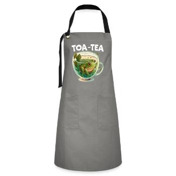 Cottagecore Mushroom Aesthetic Nature Conservation - Artisan Apron - grey/black - Front - Zoe (177cm)