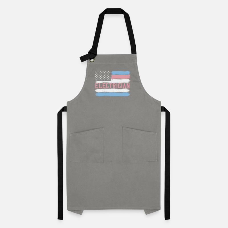 US Pride Lineman Electronics Technician Idée cadeau Tablier contrasté