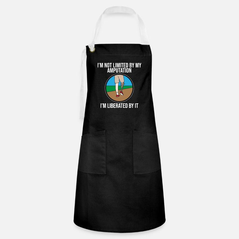Amputee not restricted by amputation - Artisan Apron - black/white