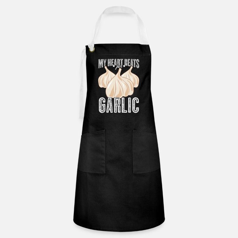 Cuisson de la gousse d’ail - Tablier contrasté - noir/blanc