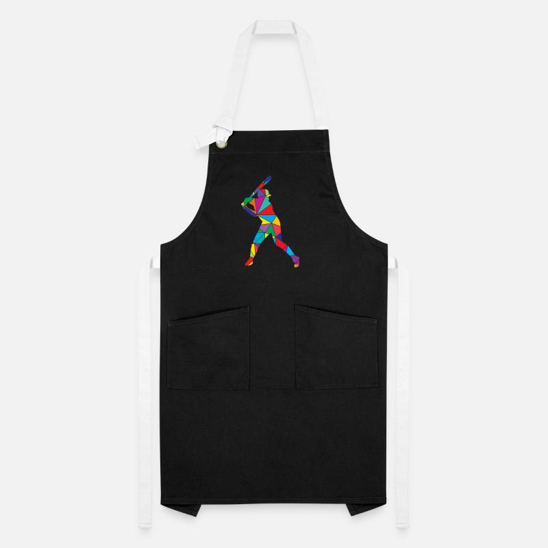 Low Poly Pitcher Schläger Polygon Baseball Kontrastschürze