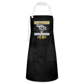 Elevator Inspector - Elevator Mechanic - Artisan Apron - black/white - Front - Zoe (177cm)