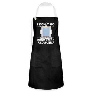 Elevator Inspector - Elevator Mechanic - Artisan Apron - black/white - Front - Zoe (177cm)