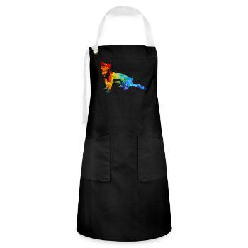 Weasel Splash Art Ferret Animal - Artisan Apron - black/white - Front - Zoe (177cm)