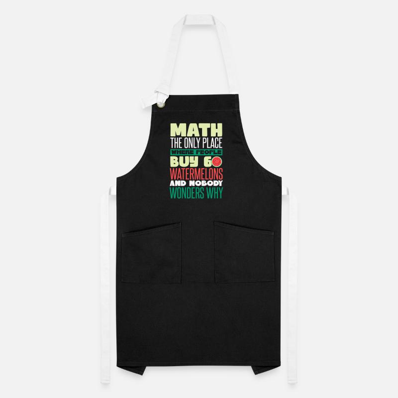 Math Pastèque drôle Tablier contrasté