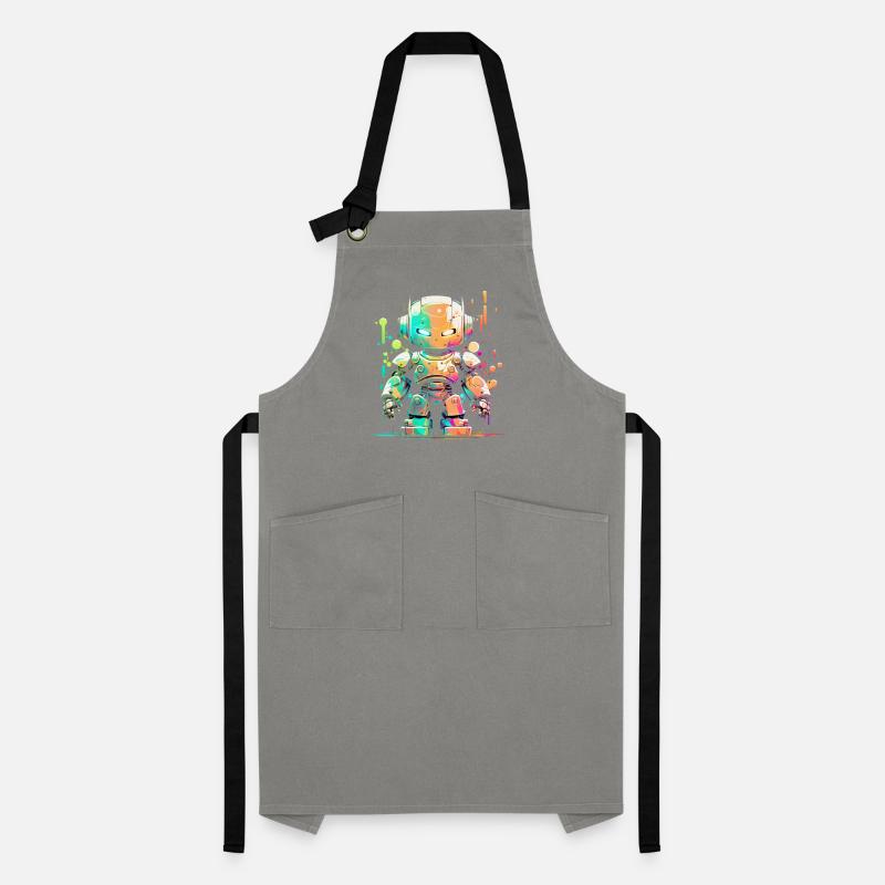 Retro Robot Cute Robotic Engineer Technology Artisan Apron
