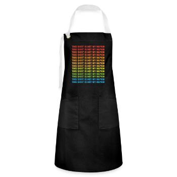 Momlife New Dad This Shirt Is Not My Napkin Messy - Artisan Apron - black/white - Front - Zoe (177cm)