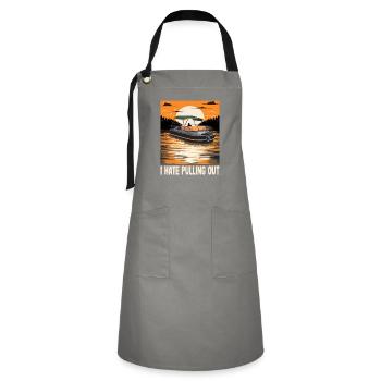 I Hate Pulling Out Funny Motorboating Quote - Artisan Apron - grey/black - Front - Zoe (177cm)