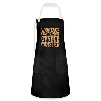 Whatever Makes Your Oyster Moister - Kontrastschürze - Schwarz/Weiß - Vorne - Zoe (177cm)