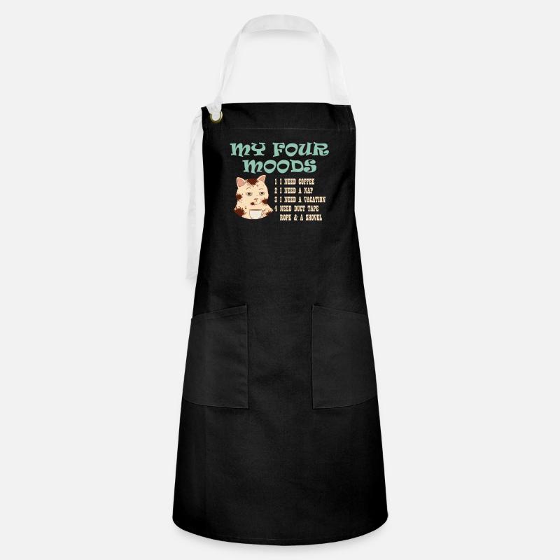 Kattekaffe - Kontrastforklæde - sort/hvid