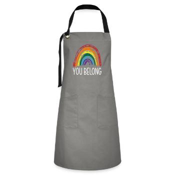 LGBTQ Rainbow Pride - Artisan Apron - grey/black - Front - Zoe (177cm)