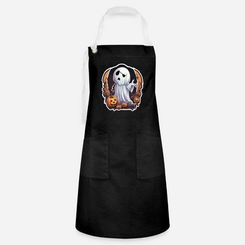 Ghost Ghost Kostume Ghost Ghost Halloween Ghost - Kontrastforklæde - sort/hvid