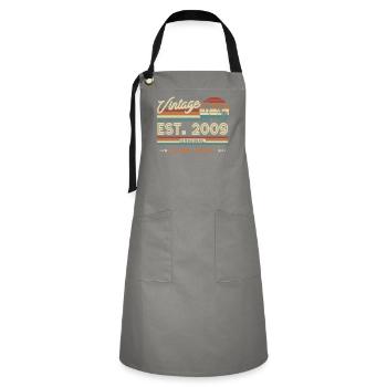 2009 Vintage Birthday - Artisan Apron - grey/black - Front - Zoe (177cm)