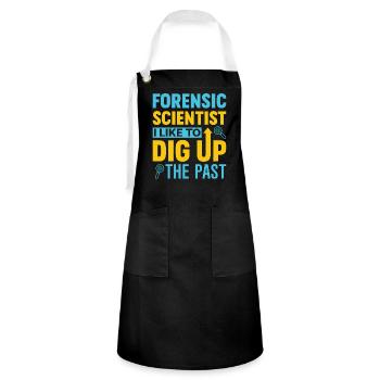 Funny scientific investigator - Artisan Apron - black/white - Front - Zoe (177cm)