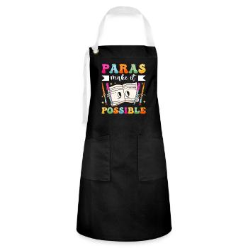 Funny Paras Teacher Paraprofessional - Artisan Apron - black/white - Front - Zoe (177cm)