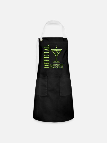 Offizielle Absinth-Verkostung - Kontrastschürze - Schwarz/Weiß