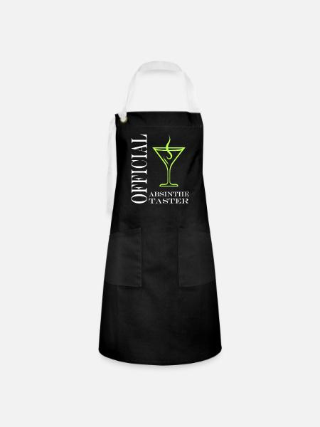 Offizielle Absinth-Verkostung - Kontrastschürze - Schwarz/Weiß