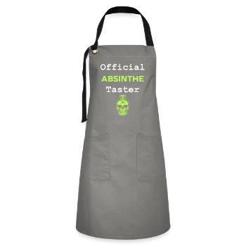 Offizielle Absinth-Verkostung - Kontrastschürze - Grau/Schwarz - Vorne - Zoe (177cm)
