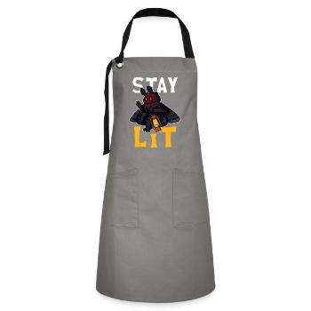 Mothman Crypttide Cryptozoology - Artisan Apron - grey/black - Front - Zoe (177cm)