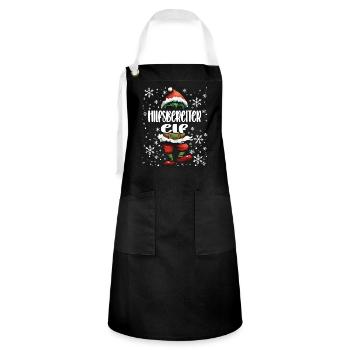 Weihnachtsoutfit Hilfsbereiter Elf - Kontrastschürze - Schwarz/Weiß - Vorne - Zoe (177cm)