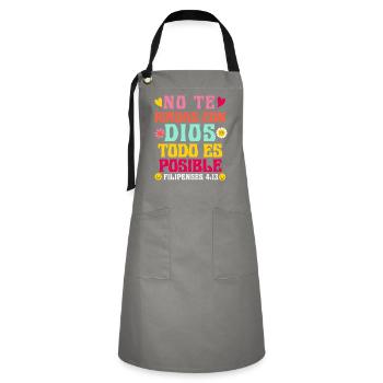 Camiseta Cristiana Para Mujer En Espanol Spanish - Artisan Apron - grey/black - Front - Zoe (177cm)