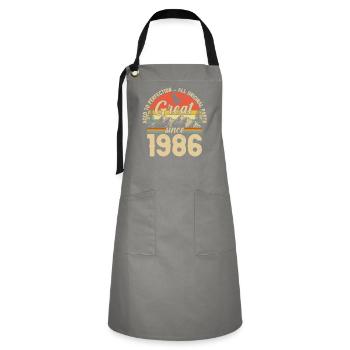 1986 - A legendary year - Artisan Apron - grey/black - Front - Zoe (177cm)