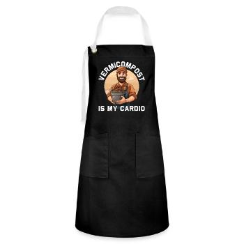 Earthworm -Handworm -Agriculture - Artisan Apron - black/white - Front - Zoe (177cm)