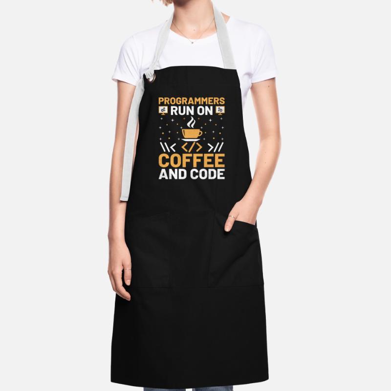 Café Codage Programmeur Codeur Développeur Nerd Coff Tablier contrasté