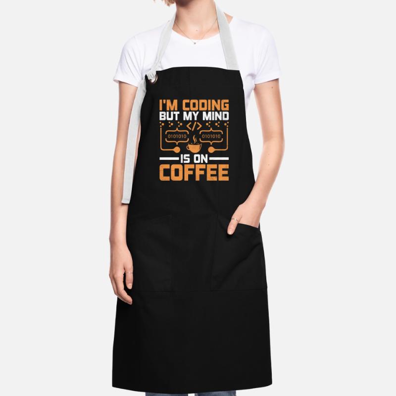 Café Codage Programmeur Codeur Développeur Nerd Coff Tablier contrasté