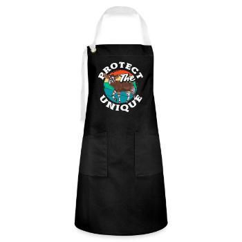 Funny zookeeper okapi lover - Artisan Apron - black/white - Front - Zoe (177cm)