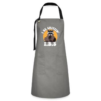 IBS Awareness Raccoon I Be Shittin Toilet Joke - Kontrastschürze - Grau/Schwarz - Vorne - Zoe (177cm)