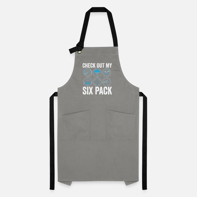 Funny Pilot Six Pack Aviation Flight Simulation Artisan Apron