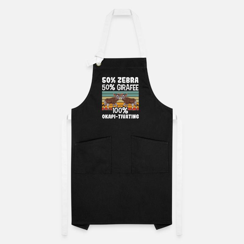 Funny zookeeper okapi lover Artisan Apron