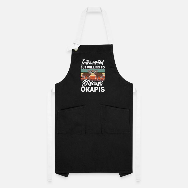 Funny zookeeper okapi lover Artisan Apron