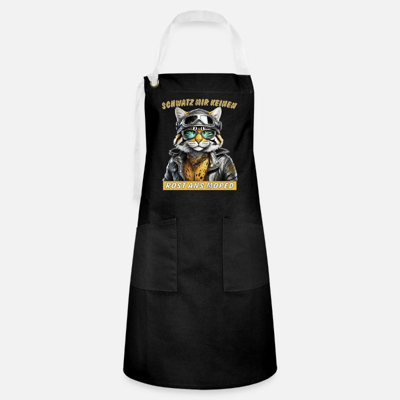 CAT LEATHER JACKET TALK ME NO RUST TO THE M - Artisan Apron - black/white