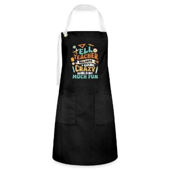 English Teacher English Learner ELL Teacher - Artisan Apron - black/white - Front - Zoe (177cm)