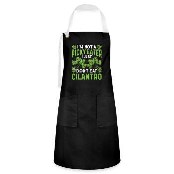 Coriander Day Coriander Hater Coriander - Artisan Apron - black/white - Front - Zoe (177cm)