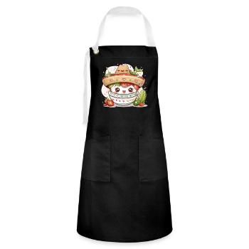 Mexikanische Fiesta Cinco De Mayo - Kontrastschürze - Schwarz/Weiß - Vorne - Zoe (177cm)