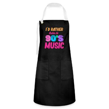 I'd rather listen to 90s music, Boomer-age, - Artisan Apron - black/white - Front - Zoe (177cm)
